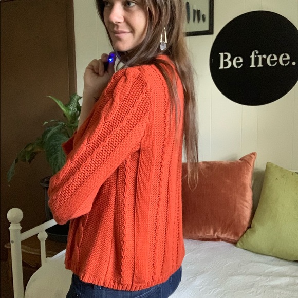 💛 CATO burnt orange knit 3 button cardigan - Picture 6 of 13